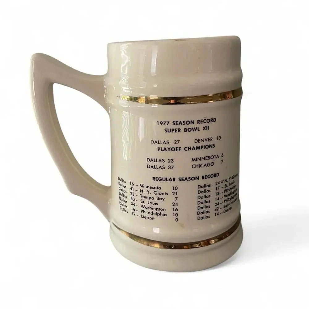 Dallas Cowboys Collectors 1977 Super Bowl XII Champions - Stein Ceramic Mug